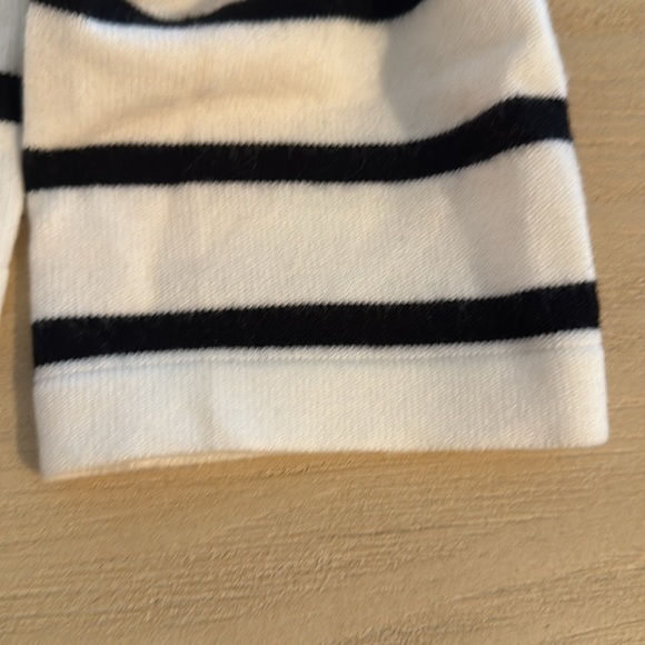 Women’s Striped Button-Up Sweater - Black and White - Picture 5 of 7